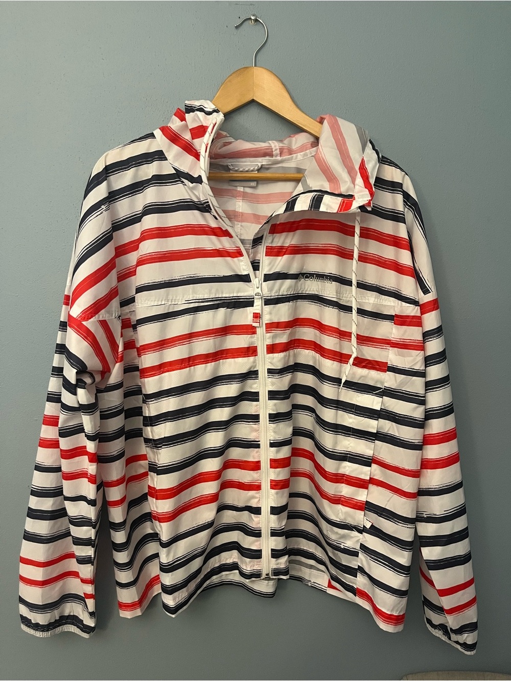 Columbia Striped Windbreaker Jacket